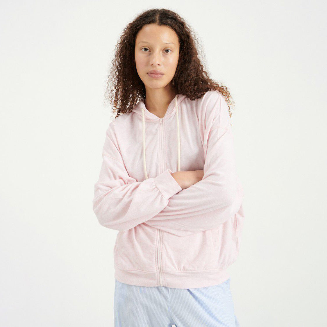 American Vintage-Women Sweat ML Capuche Zippe Ypawood Glacage Chine