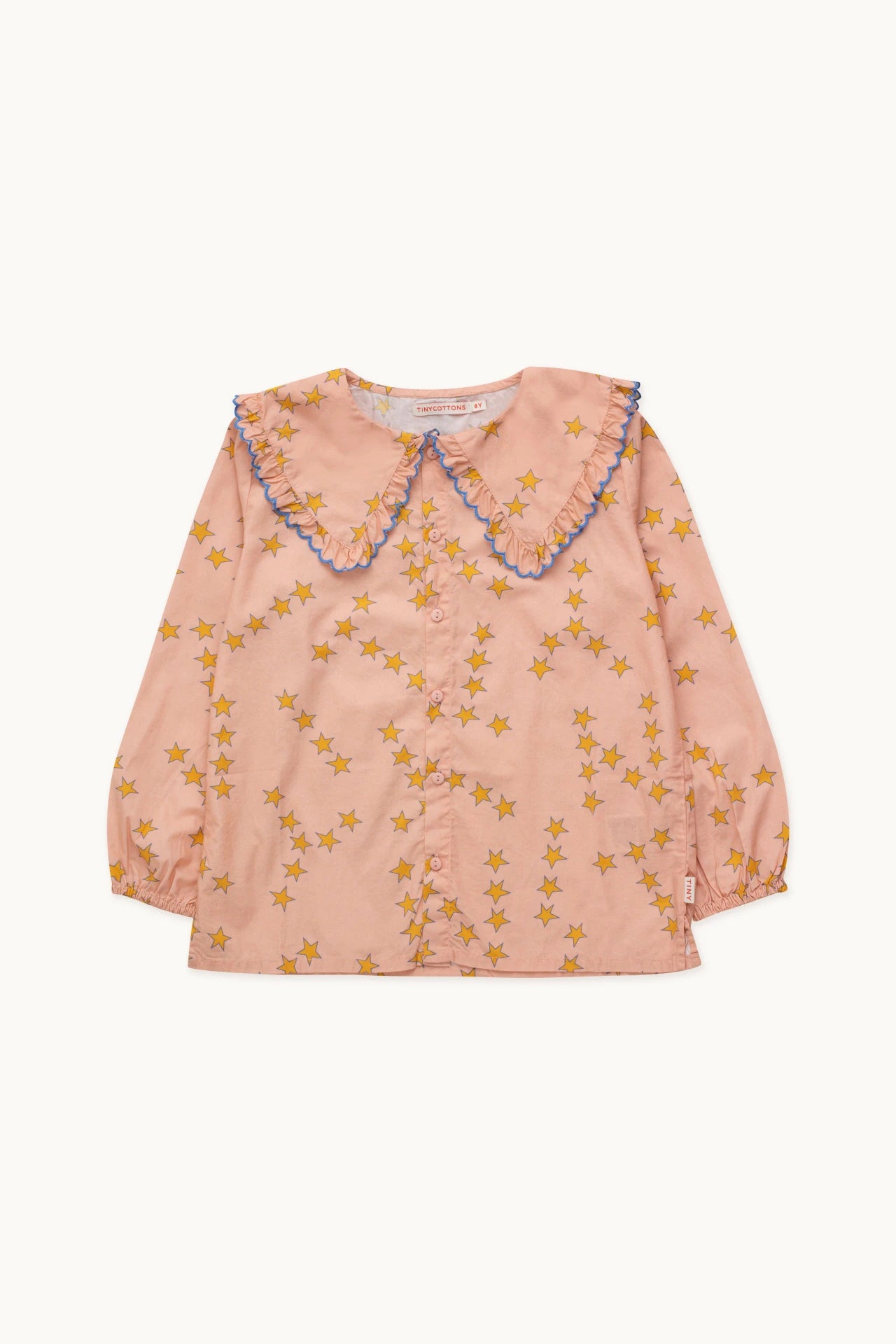 TINY STARS FRILL COLLAR SHIRT peach