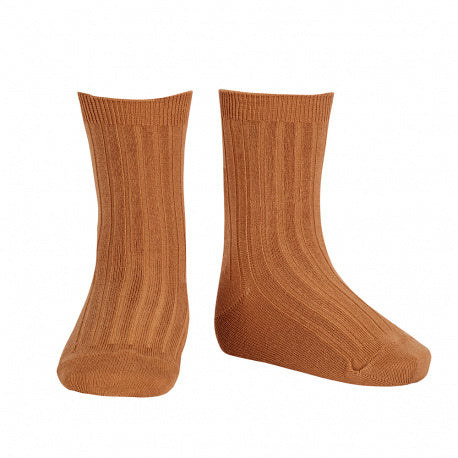 Basic rib short socks cinnamon 688