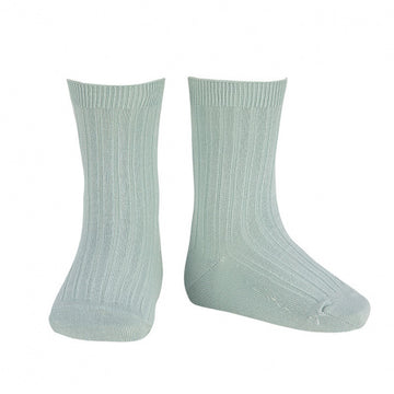 Basic rib short socks sea mist 495
