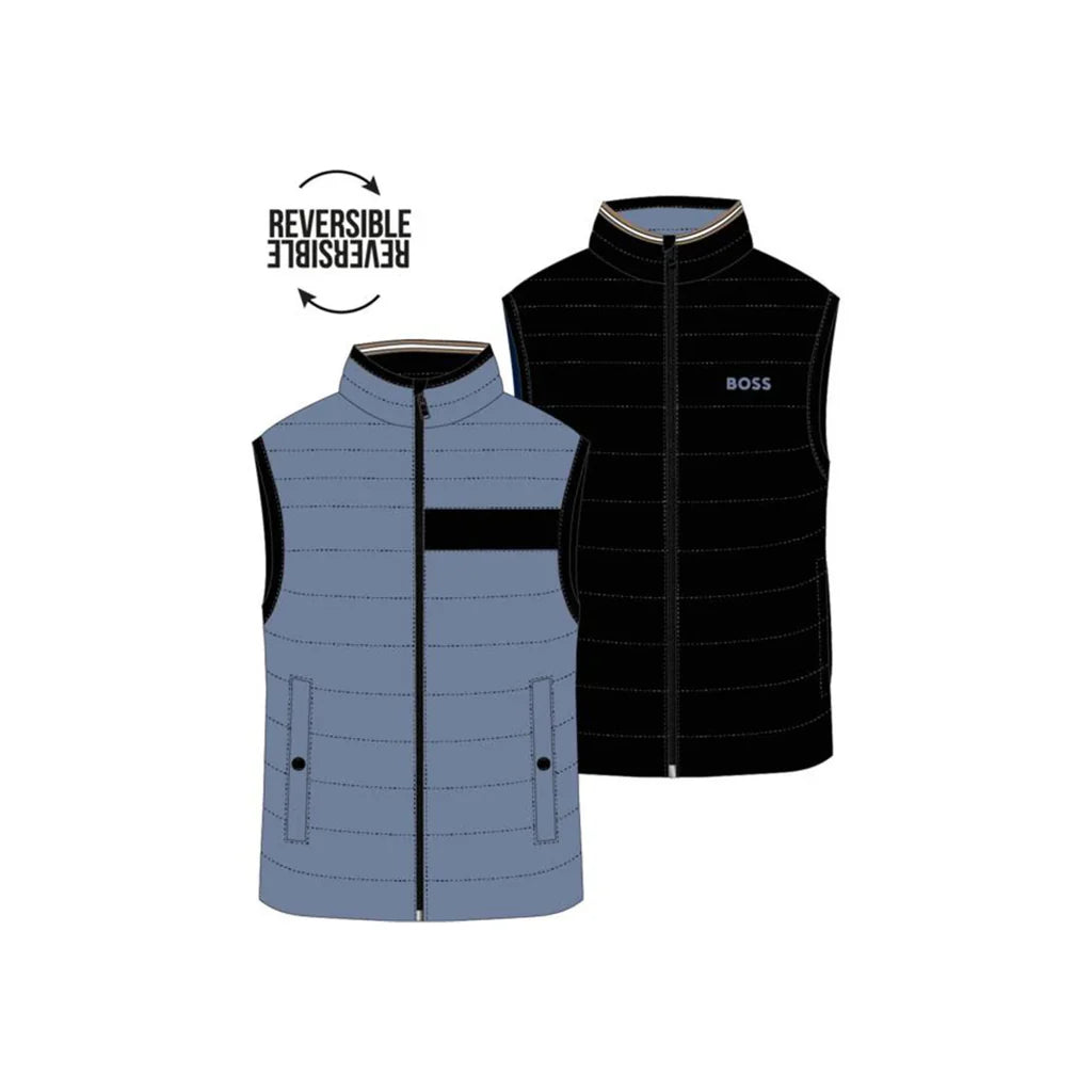 REVERSIBLE DOWN VEST-BLUE