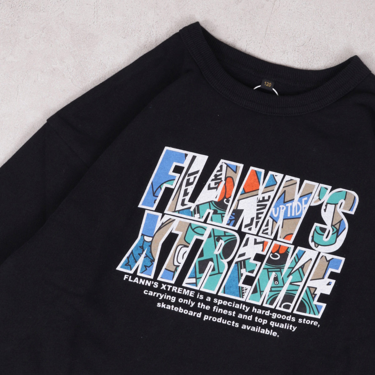 Markey's-Print Crew Neck Sweatshirt Black