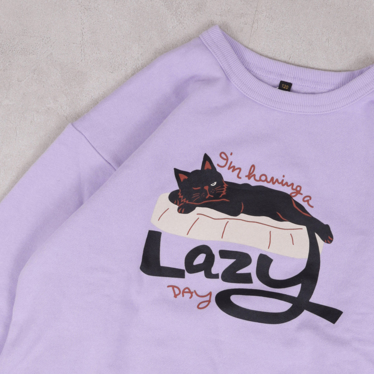 Markey's-Print Crew Neck Sweatshirt Lavender
