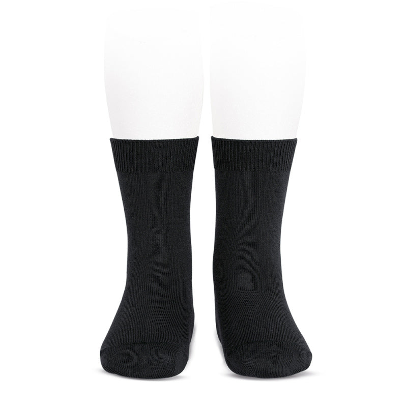 Plain stitch basic short socks black 900