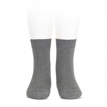 Plain stitch basic short socks light grey 230