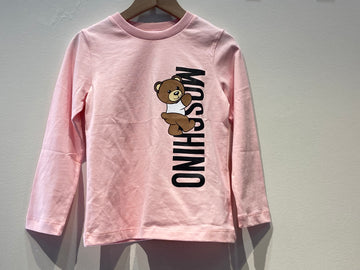 LS TEE WITH BEAR CLIMBING UP TXT LOGO-SGR ROSE