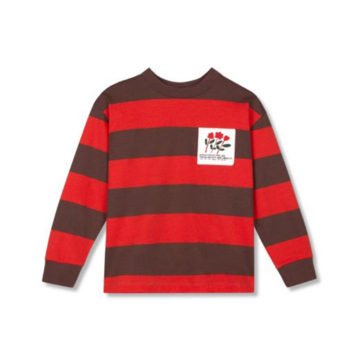 Wynken-Kids School Of Art Stripe Tee Cocoa Red