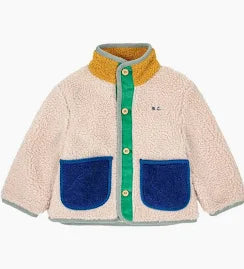 Baby Color Block sheepskin jacket