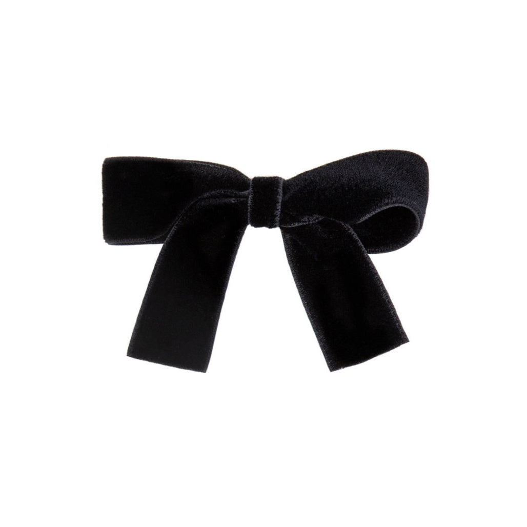 Olilia-Medium Velvet Bow-Black