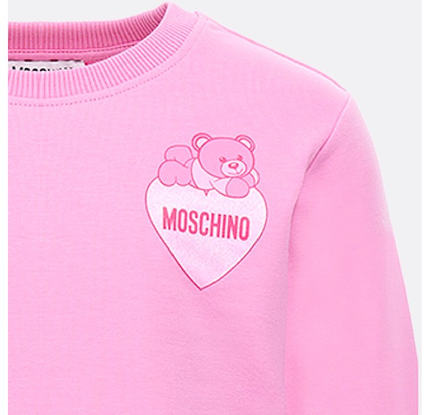 GIRL LS SWEATSHIRT WITH HEART BEAR SML PRINT