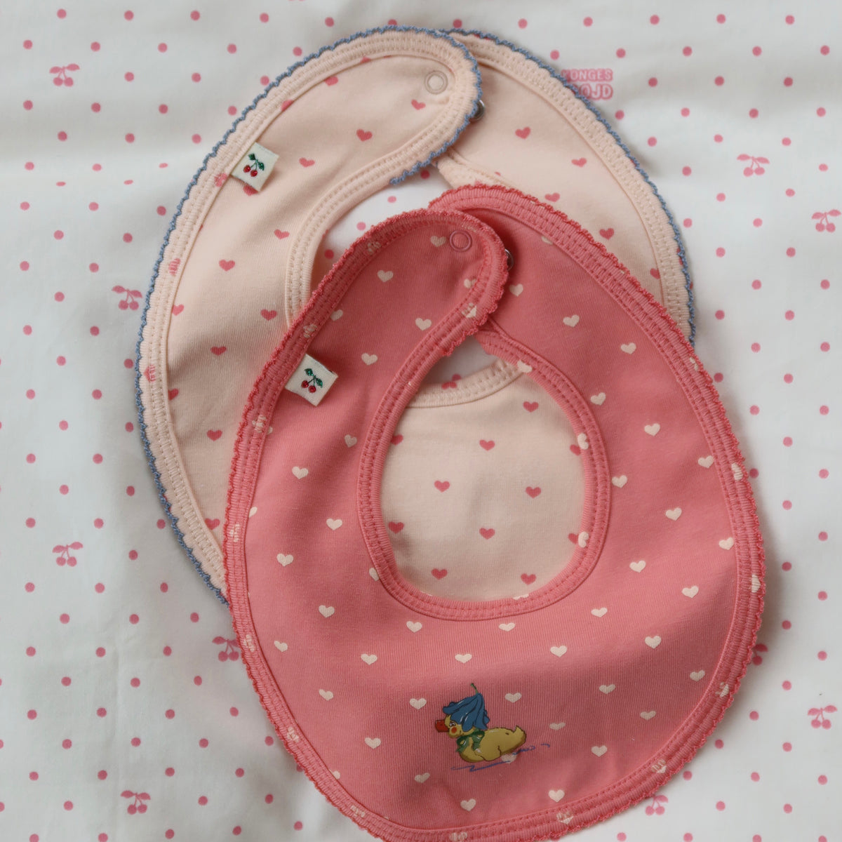 Konges Sløjd-Basic 2 Pack Bibs Coeur Lantana/Teddy Coeur
