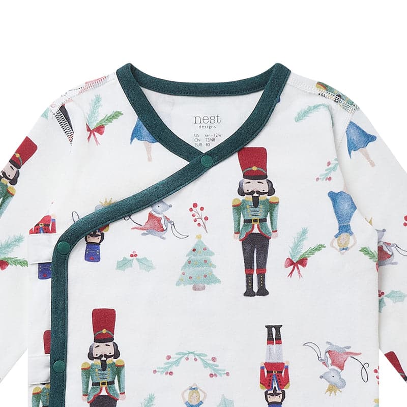Nest Designs-Long Sleeve Kimono Onesie Nutcracker
