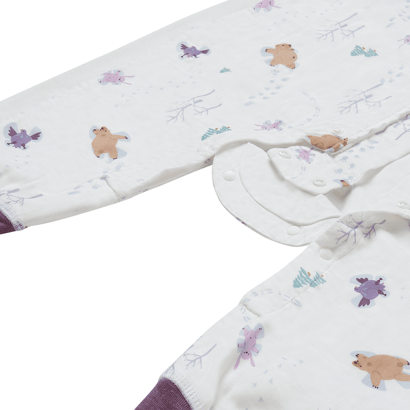 Nest Designs-0.6 TOG Long Sleeve Footed Sleep Bag Snow Angels