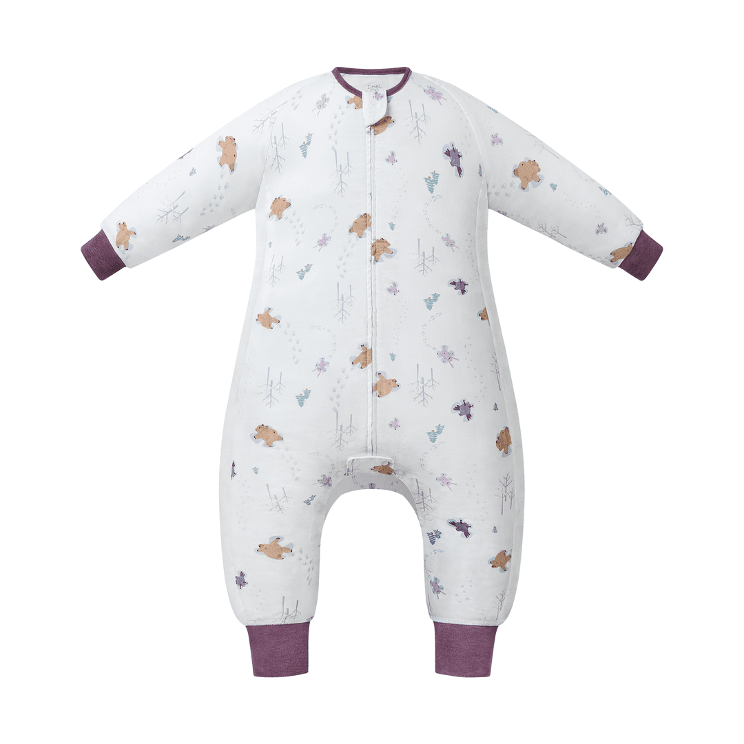 Nest Designs-0.6 TOG Long Sleeve Footed Sleep Bag Snow Angels