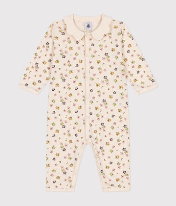 BABIES' COTTON FLORAL PRINT FOOTLESS PYJAMA SUIT