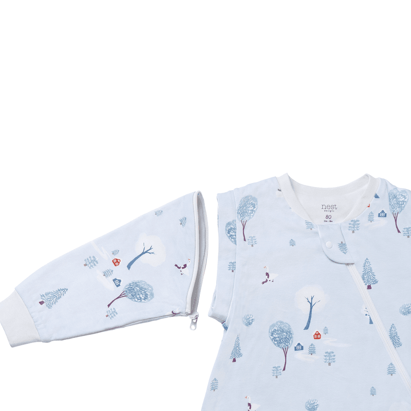 Nest Designs-1.0 TOG Removable Sleeve Sleep Bag Snowy Snuggles