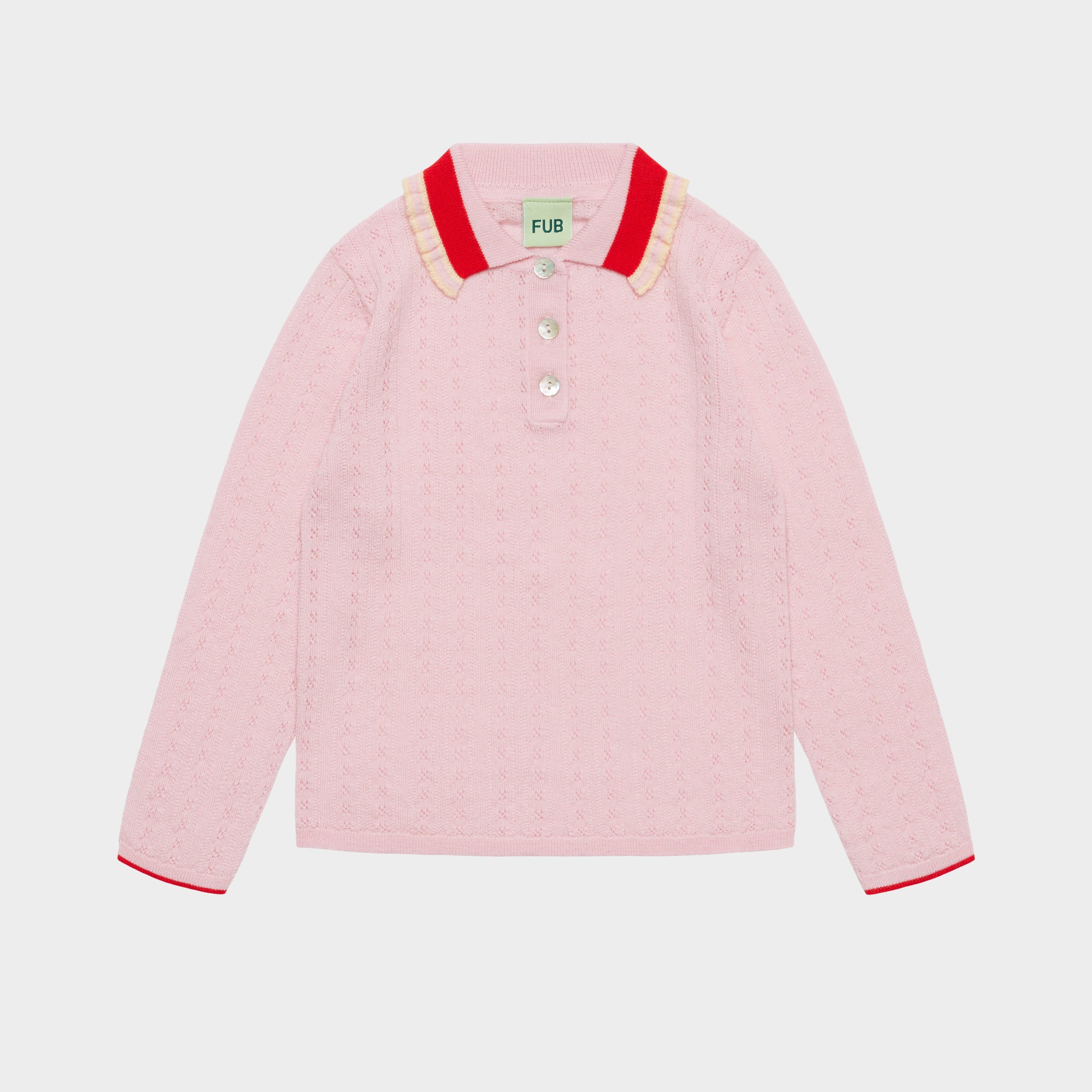 FUB-Pointelle Polo Rose Quartz
