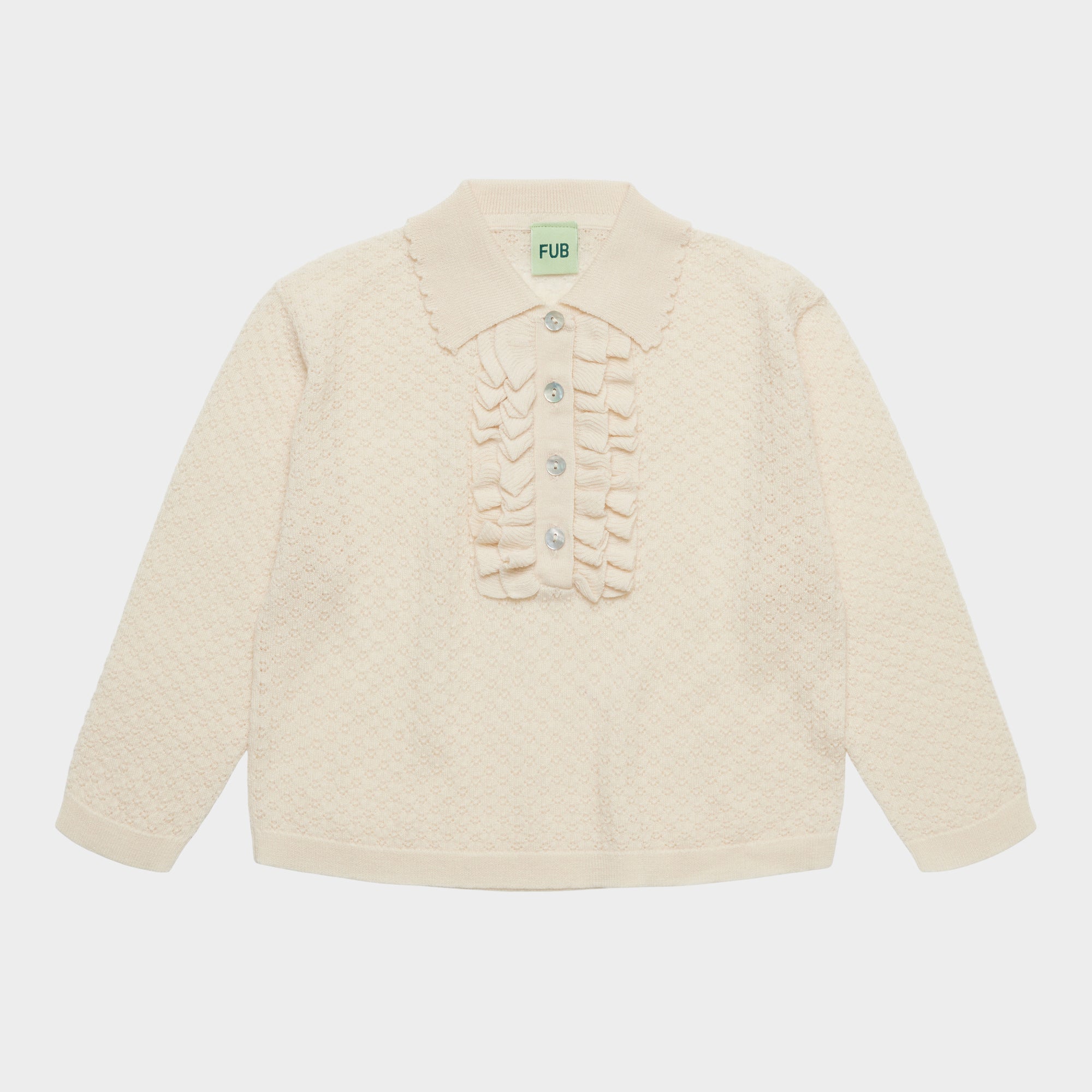 FUB-Frill Polo Ecru