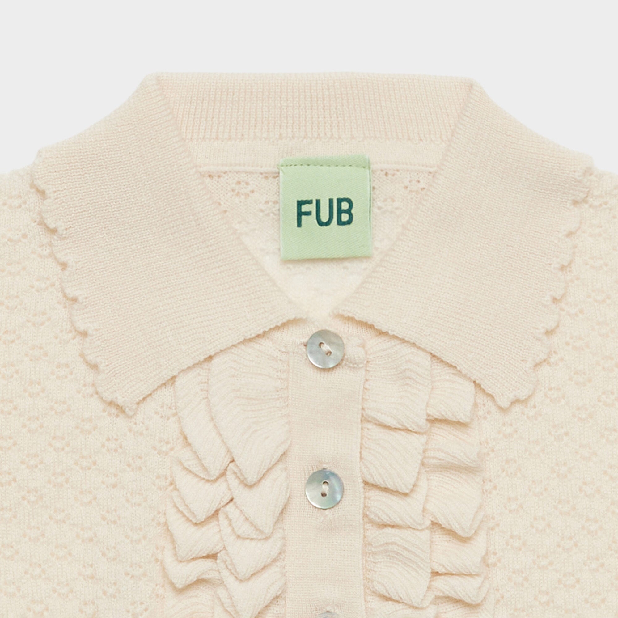 FUB-Frill Polo Ecru