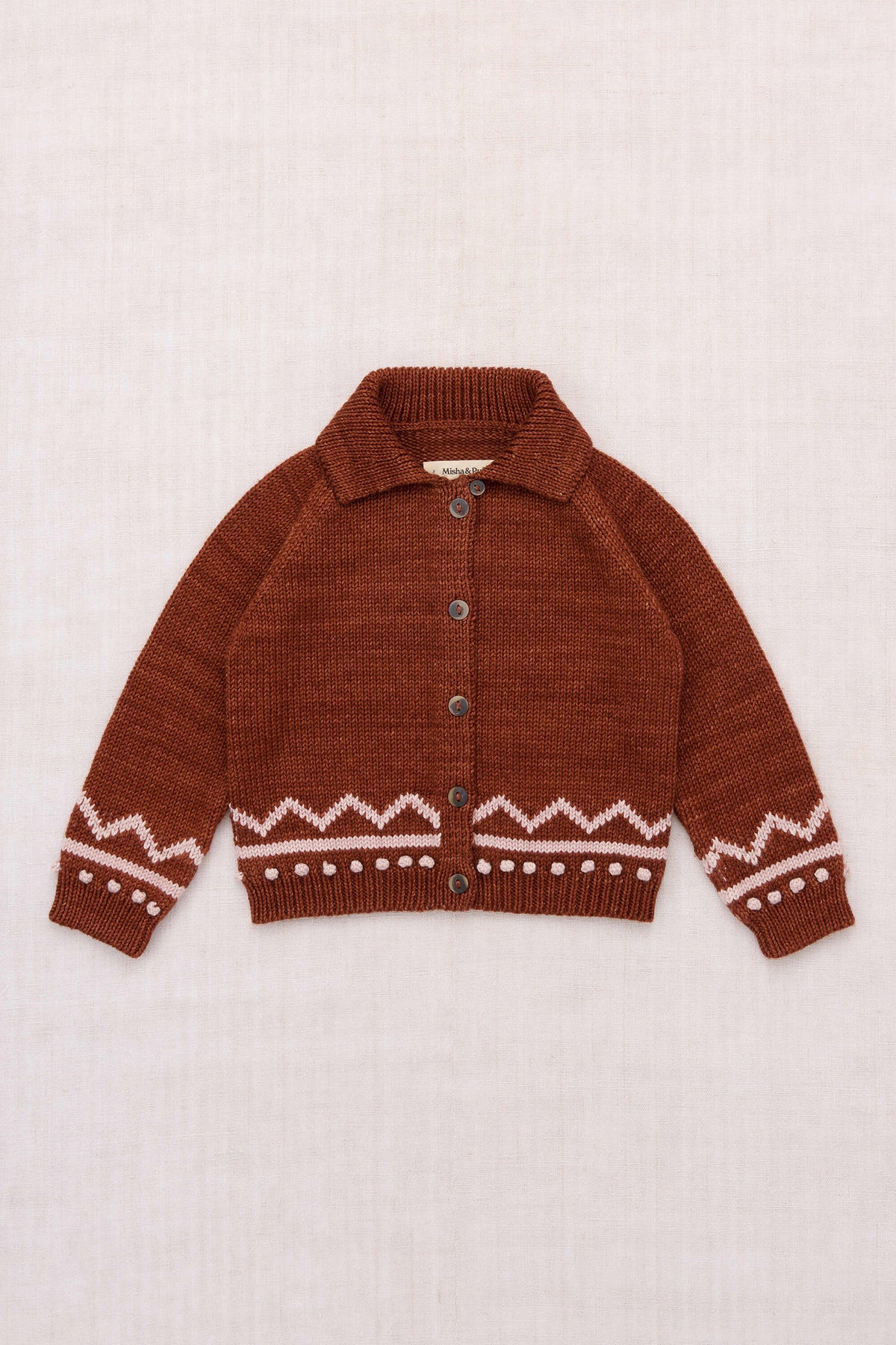 Misha & Puff-Zig Zag Cardigan Cedar