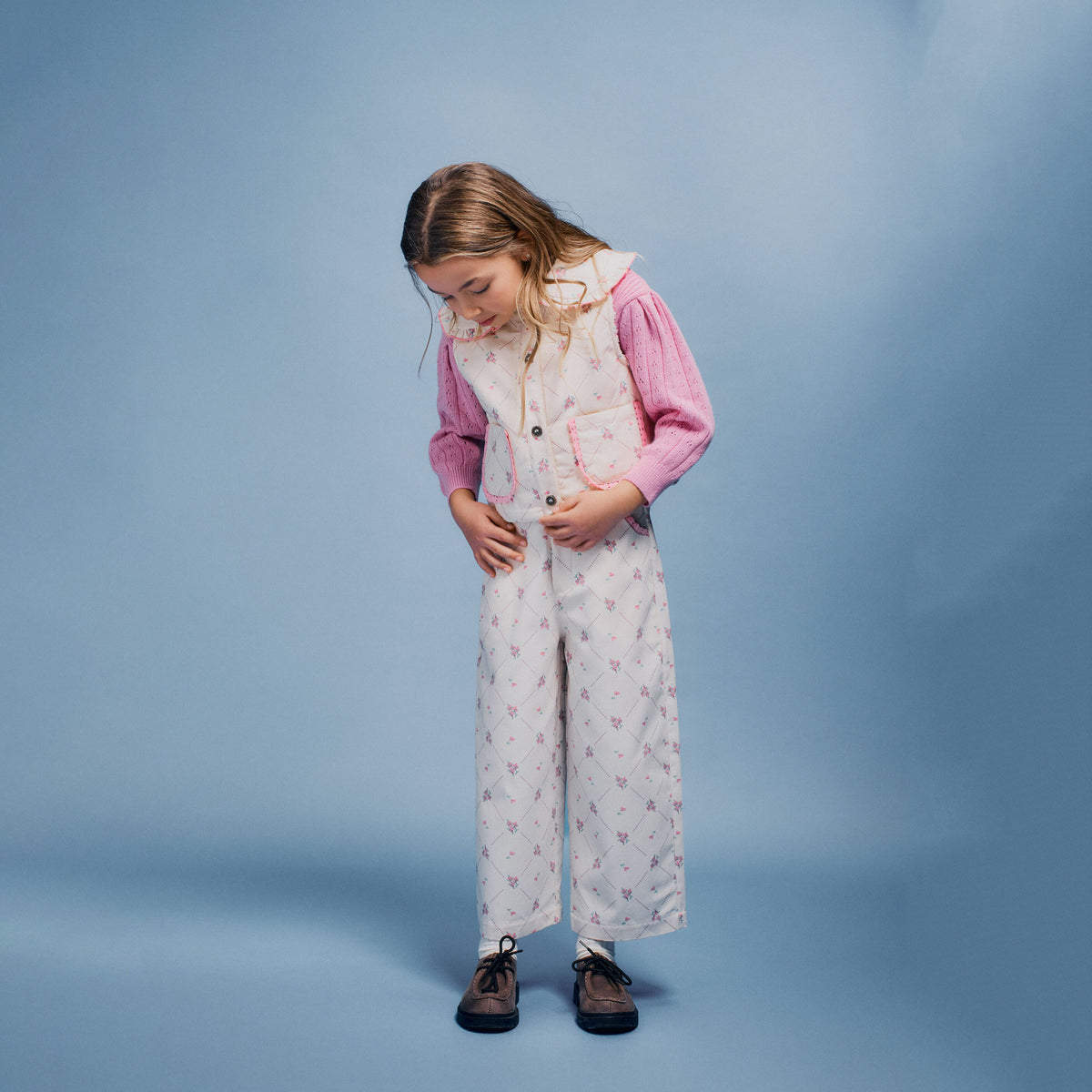 Bebe Organic-Heidi Vest Needlepoint Print