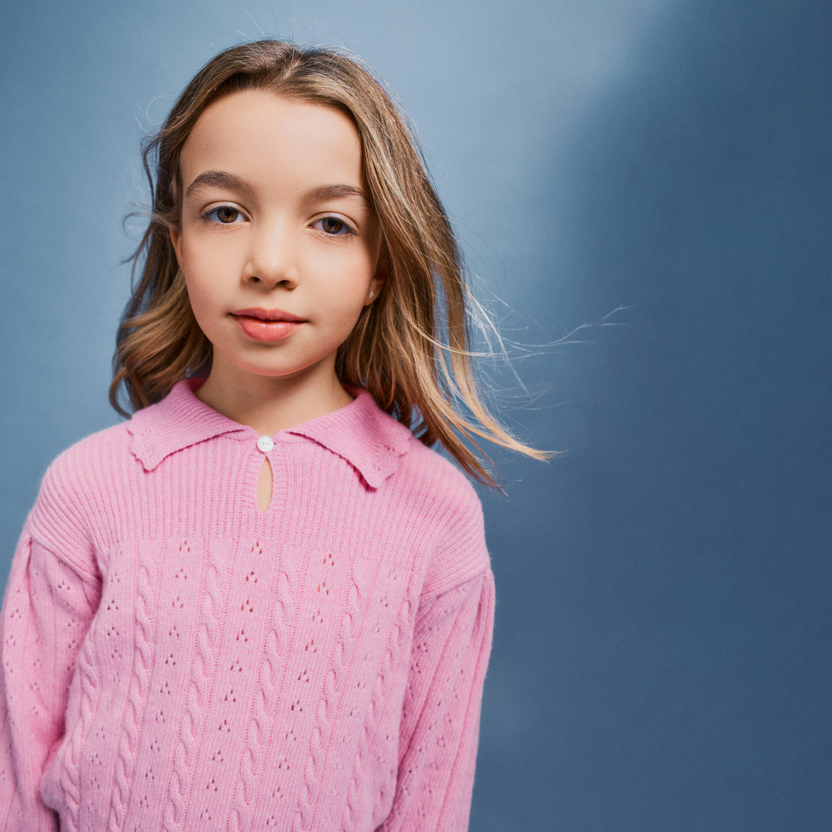 Bebe Organic-Dolly Girls Sweater Candy Pointelle Knit