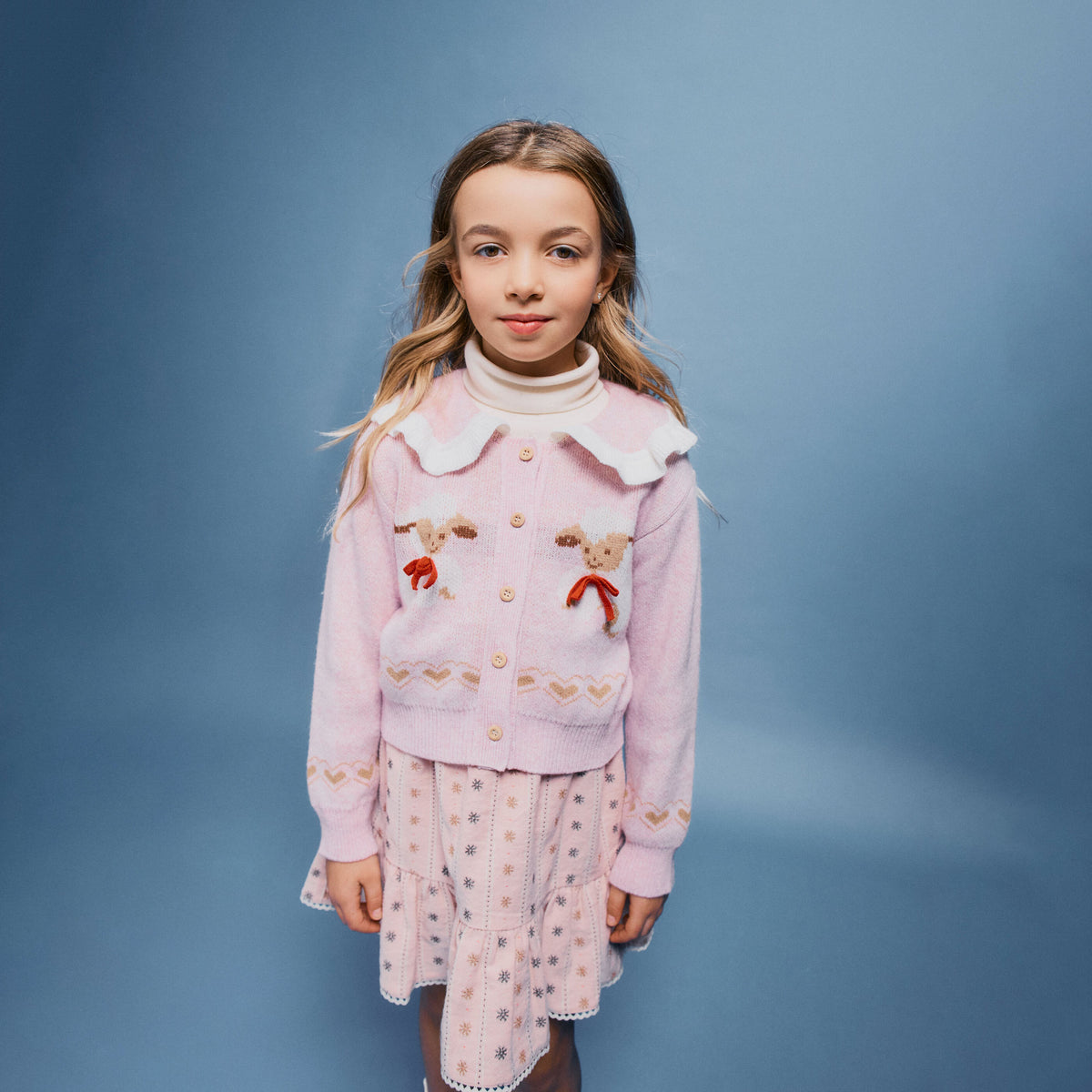 Bebe Organic-Laurel Cardigan Lambs Jaquard Knit