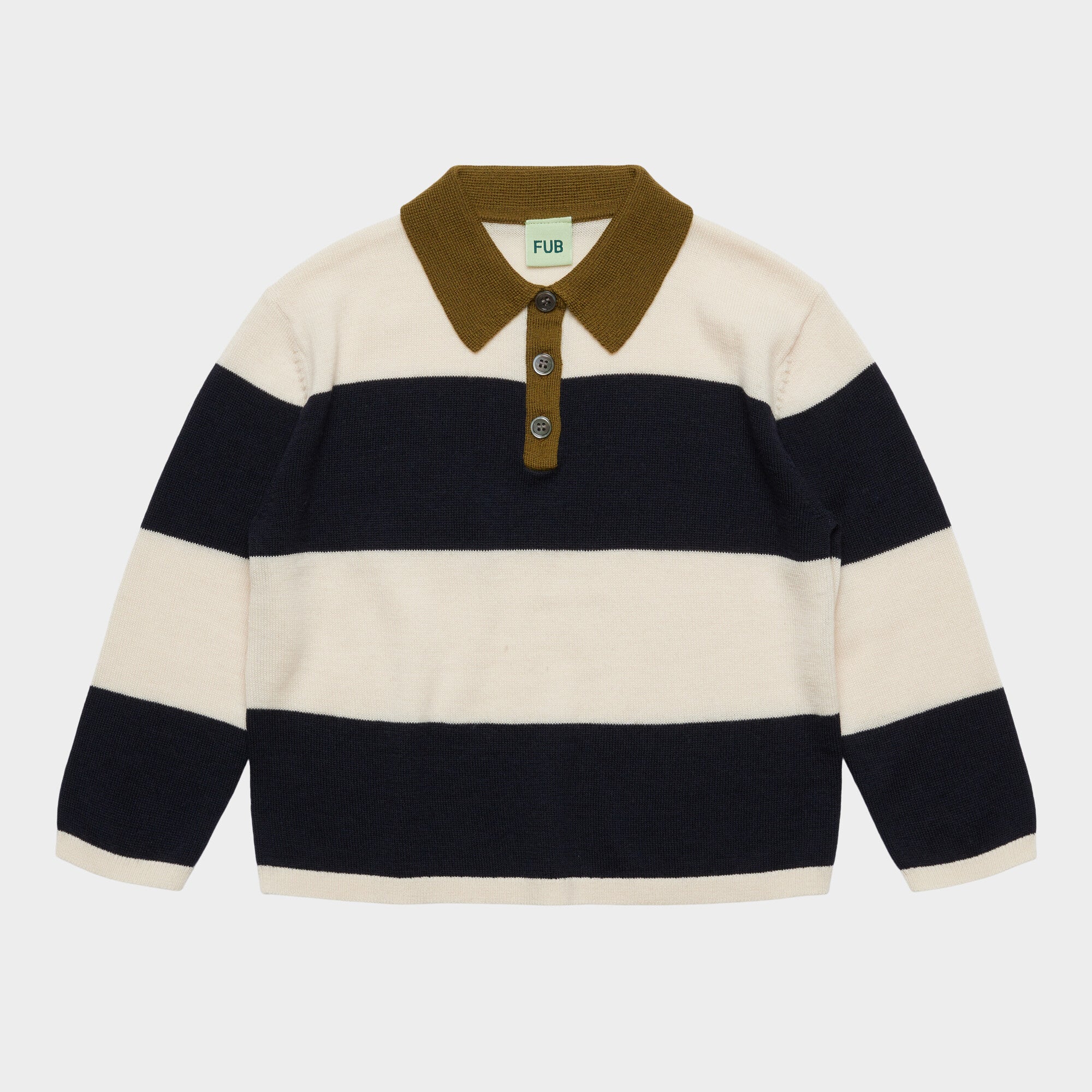 FUB-Striped Polo Ecru/Navy