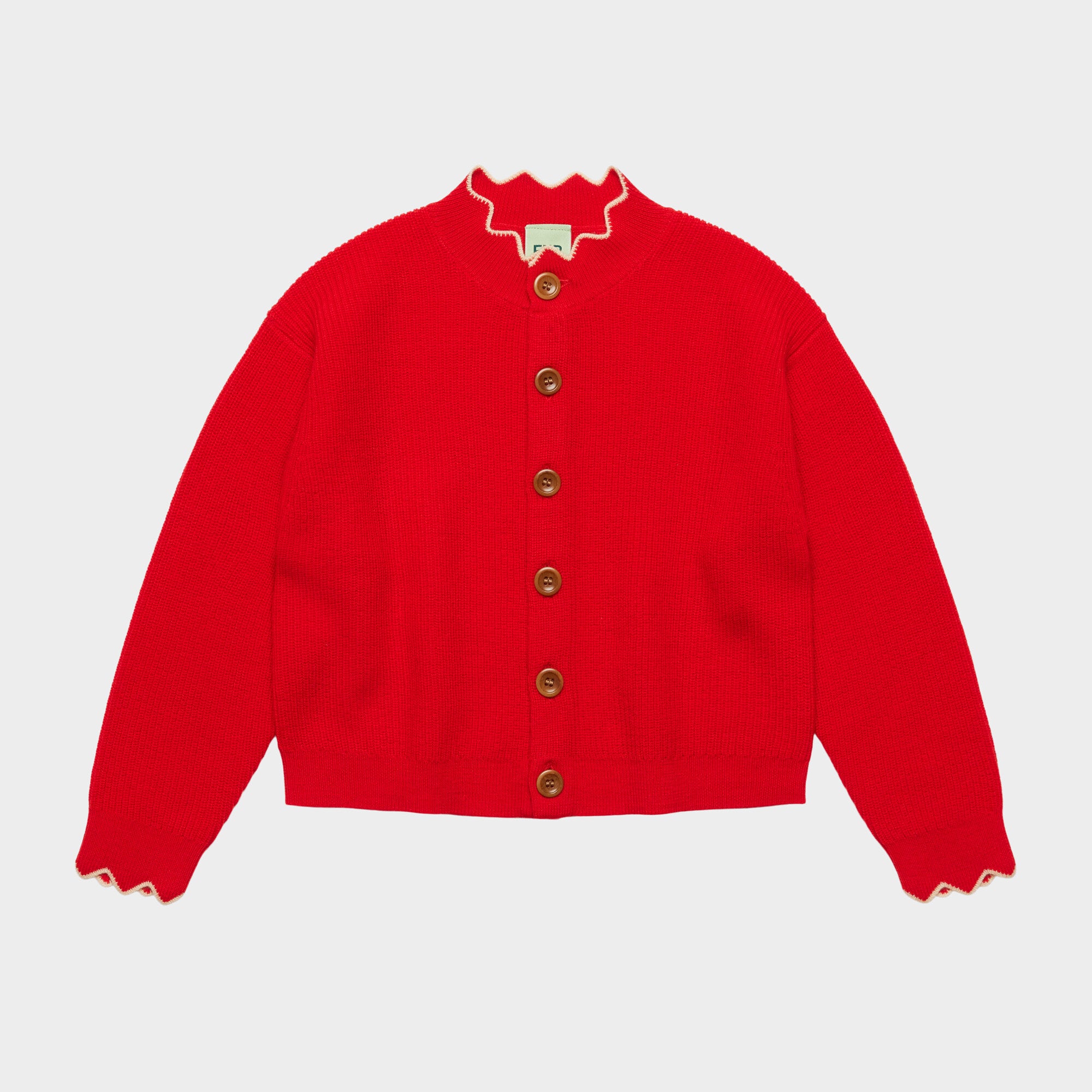 FUB-Rib Cardigan Classic Red
