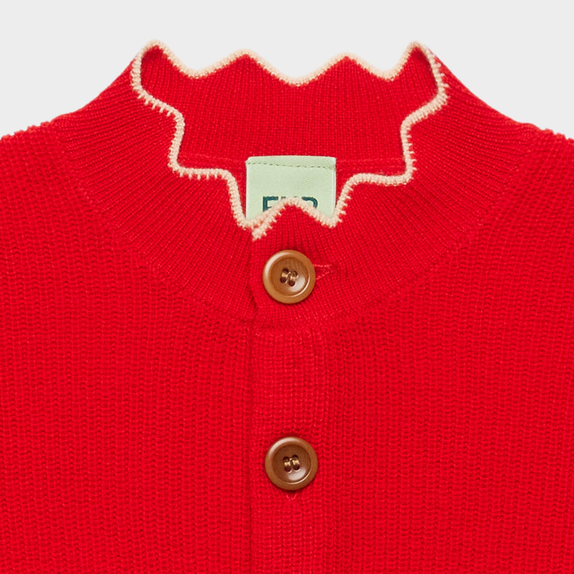 FUB-Rib Cardigan Classic Red