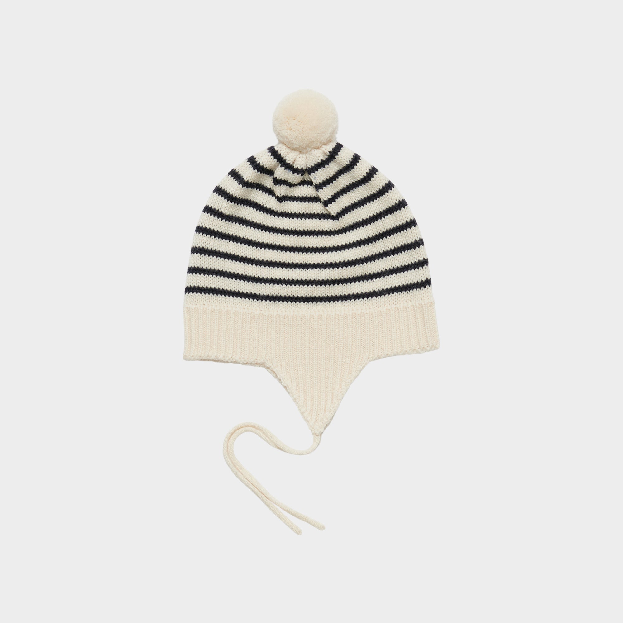FUB-Baby Pompom Hat Ecru/Navy