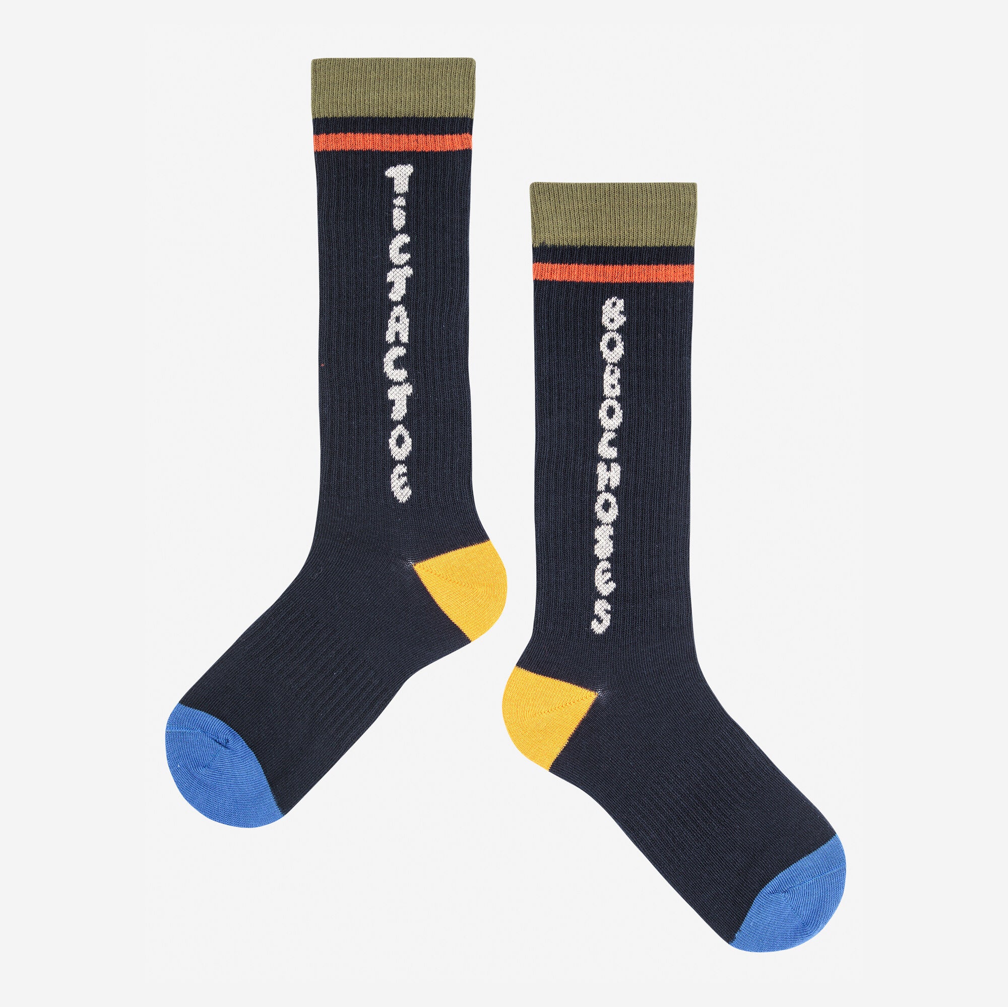 Bobo Choses-Tic Tac Toe Navy Extra Long Socks