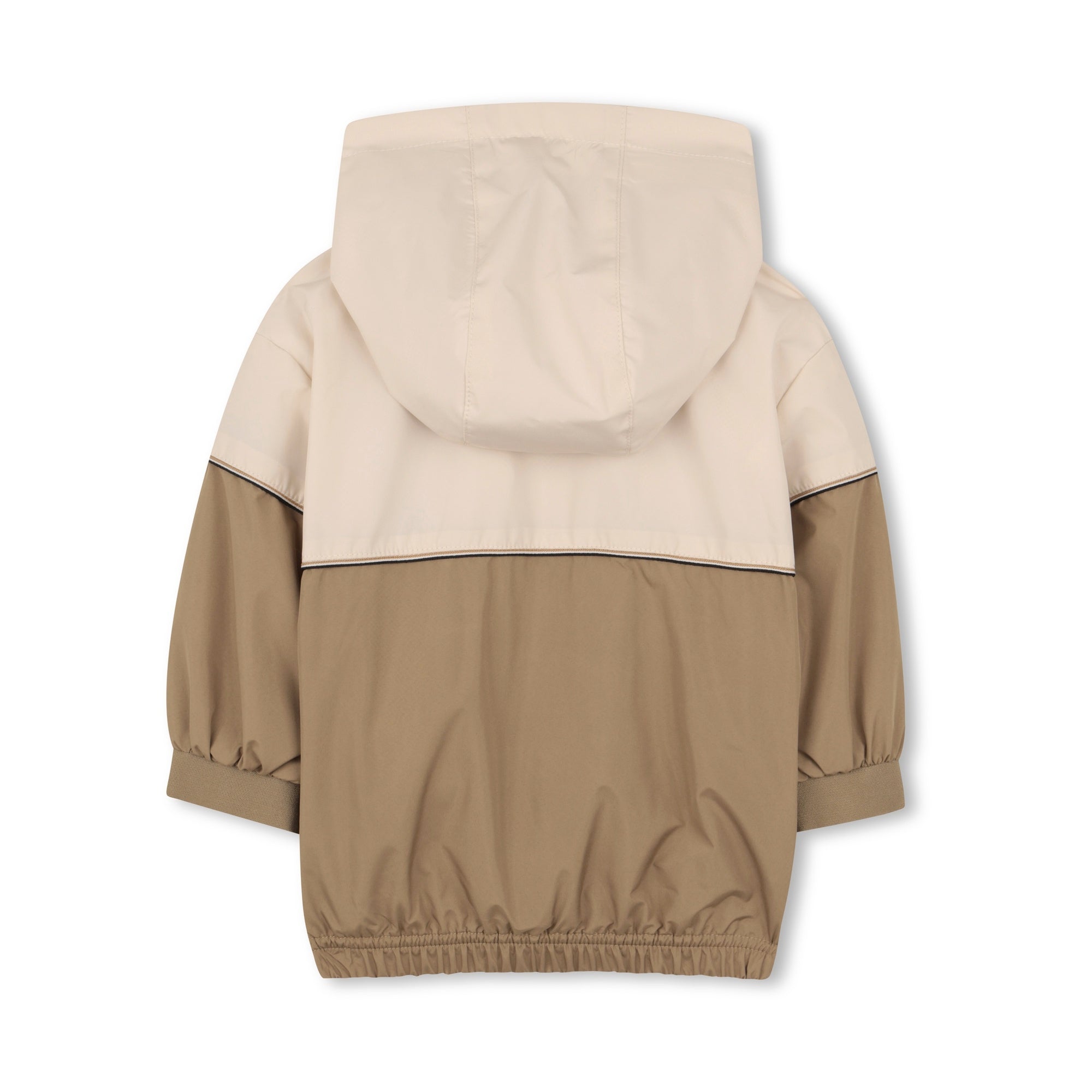 Boss-Hooded Windbreaker In Recycled Pongee Dark Stone