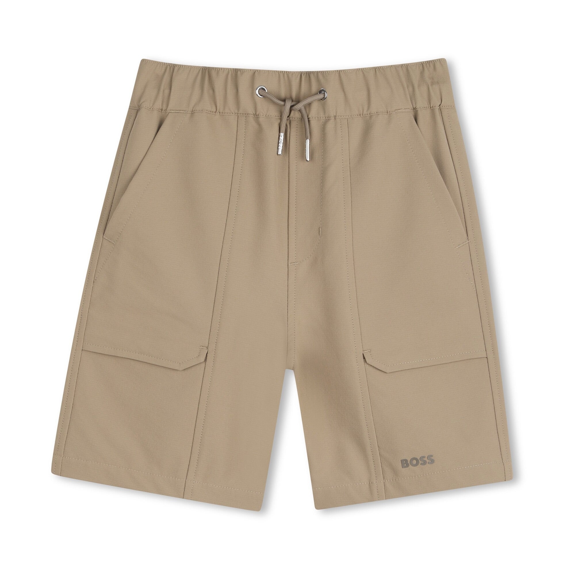 Boss-Bermuda Shorts In French Terry Dark Stone