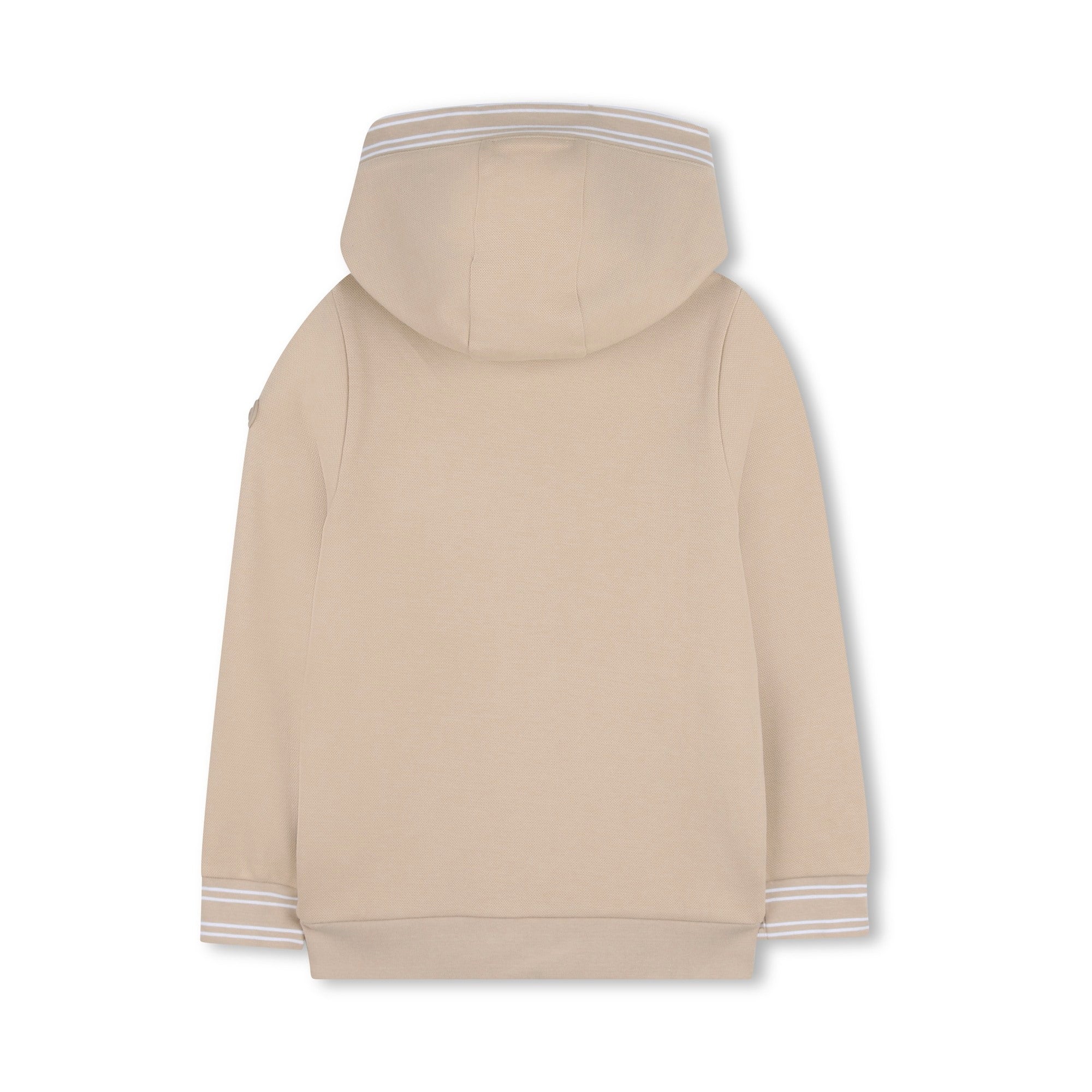 Boss-Hooded Cardigan Stone