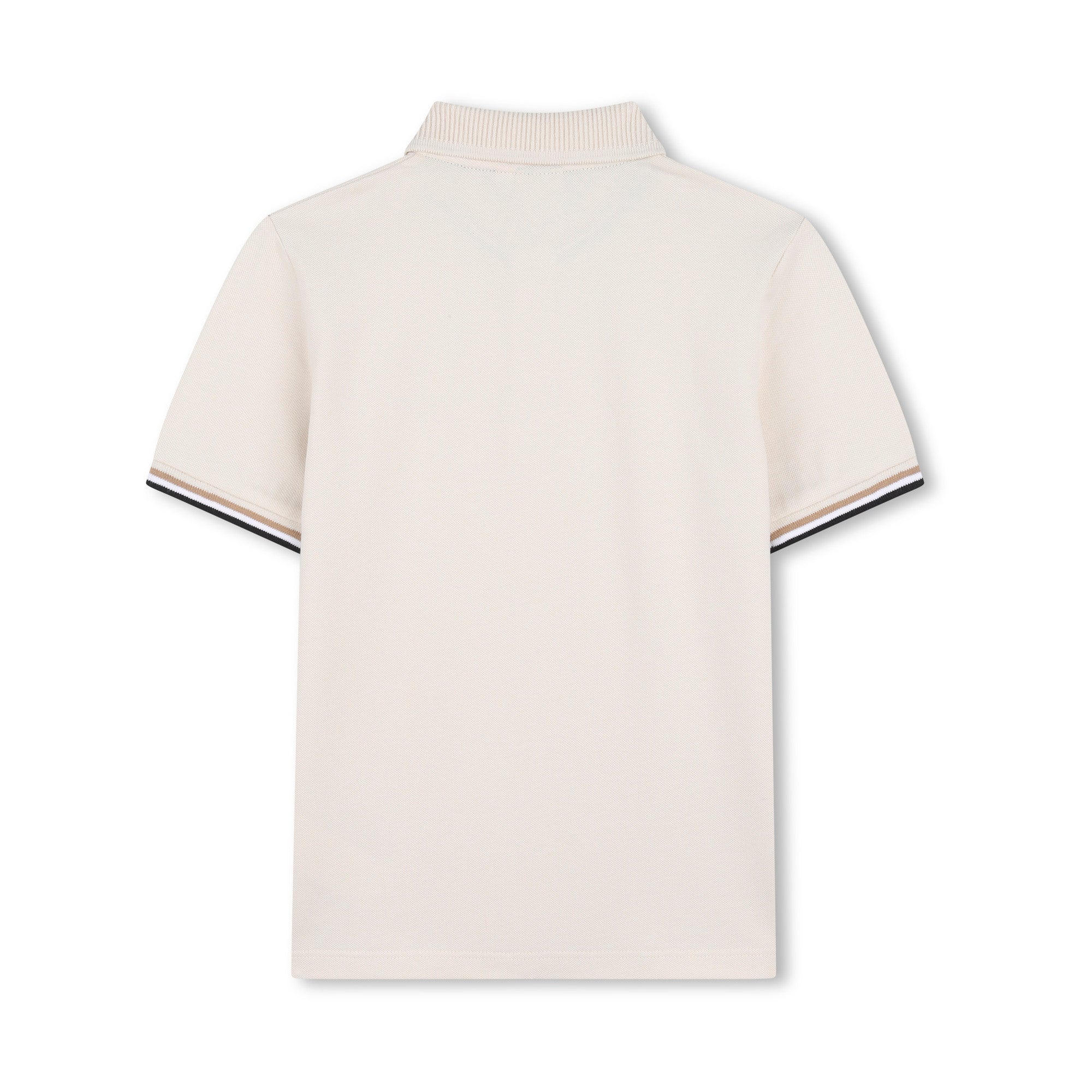 Boss-Cotton-Elastane Pique Polo Shirt Sand
