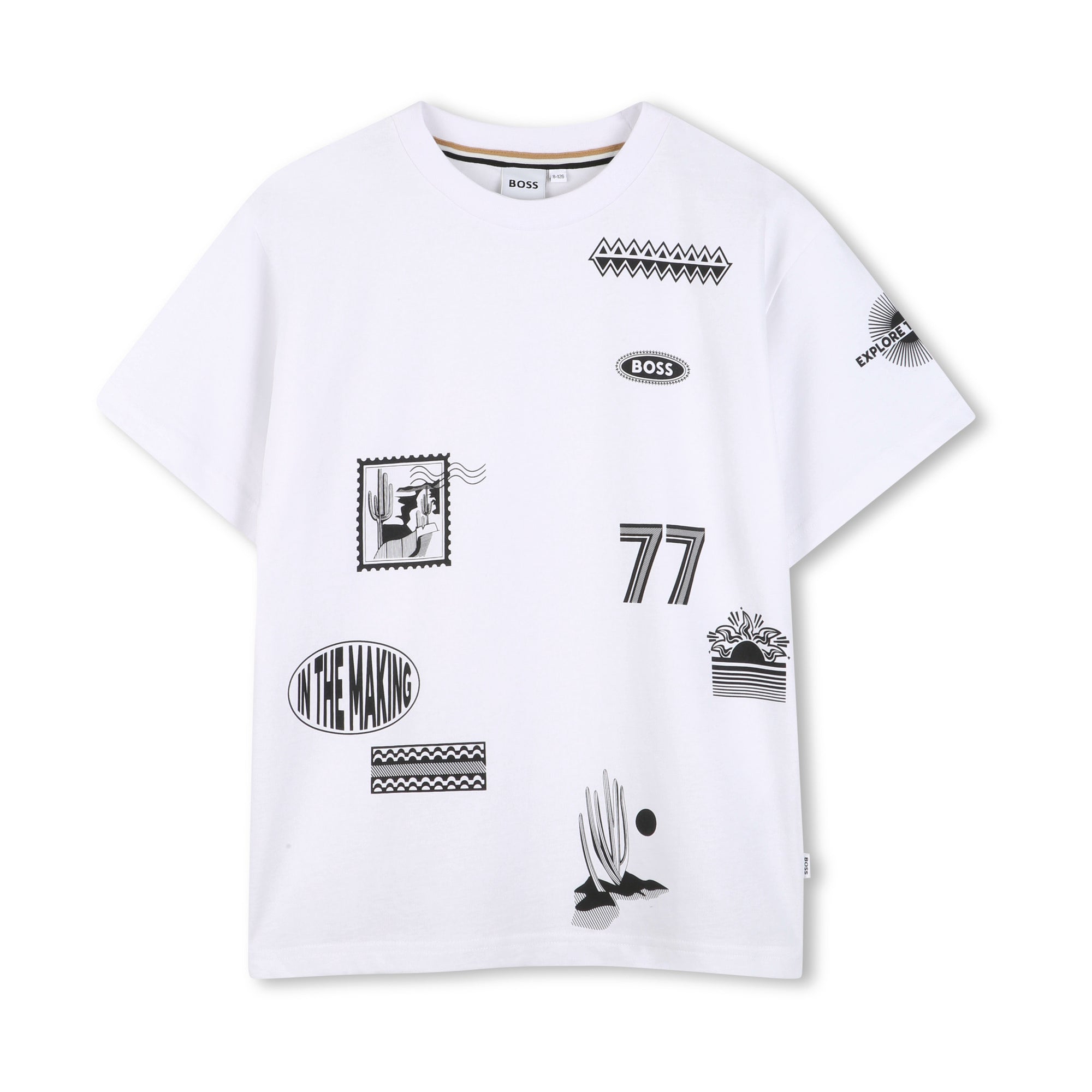 Boss-Short-Sleeved T-Shirt In Cotton Jersey White