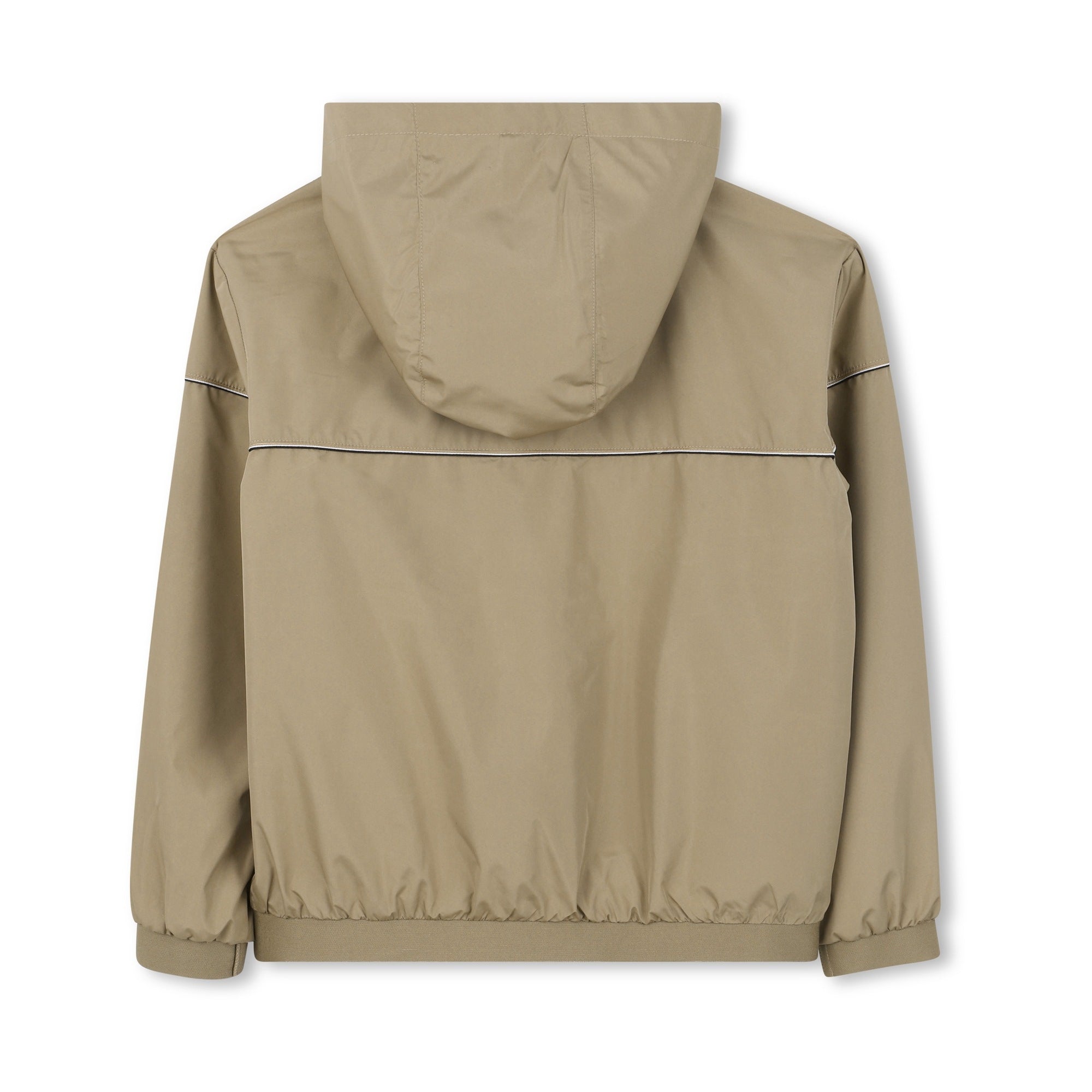 Boss-Windbreaker With Recycled Pongee Hood Dark Stone