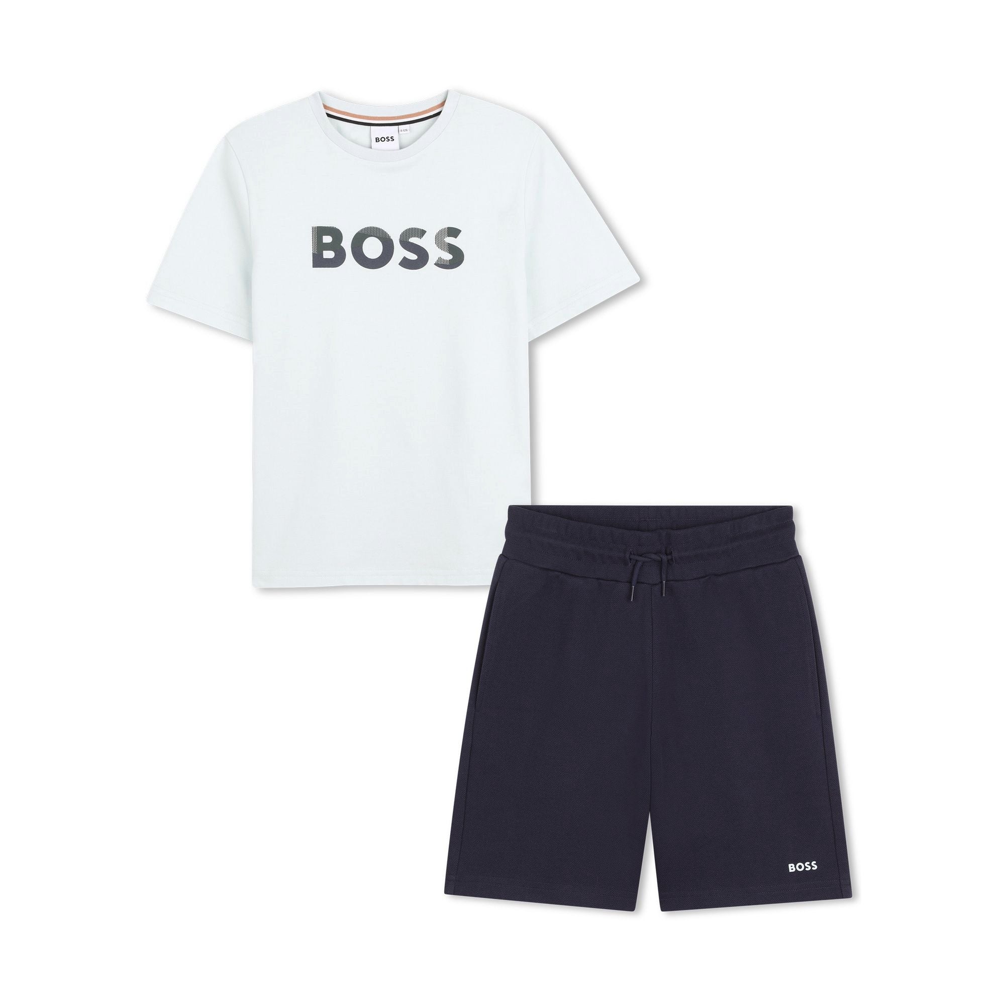 Boss-Shorts And T-Shirt Set In Cotton Jersey Sprout Green