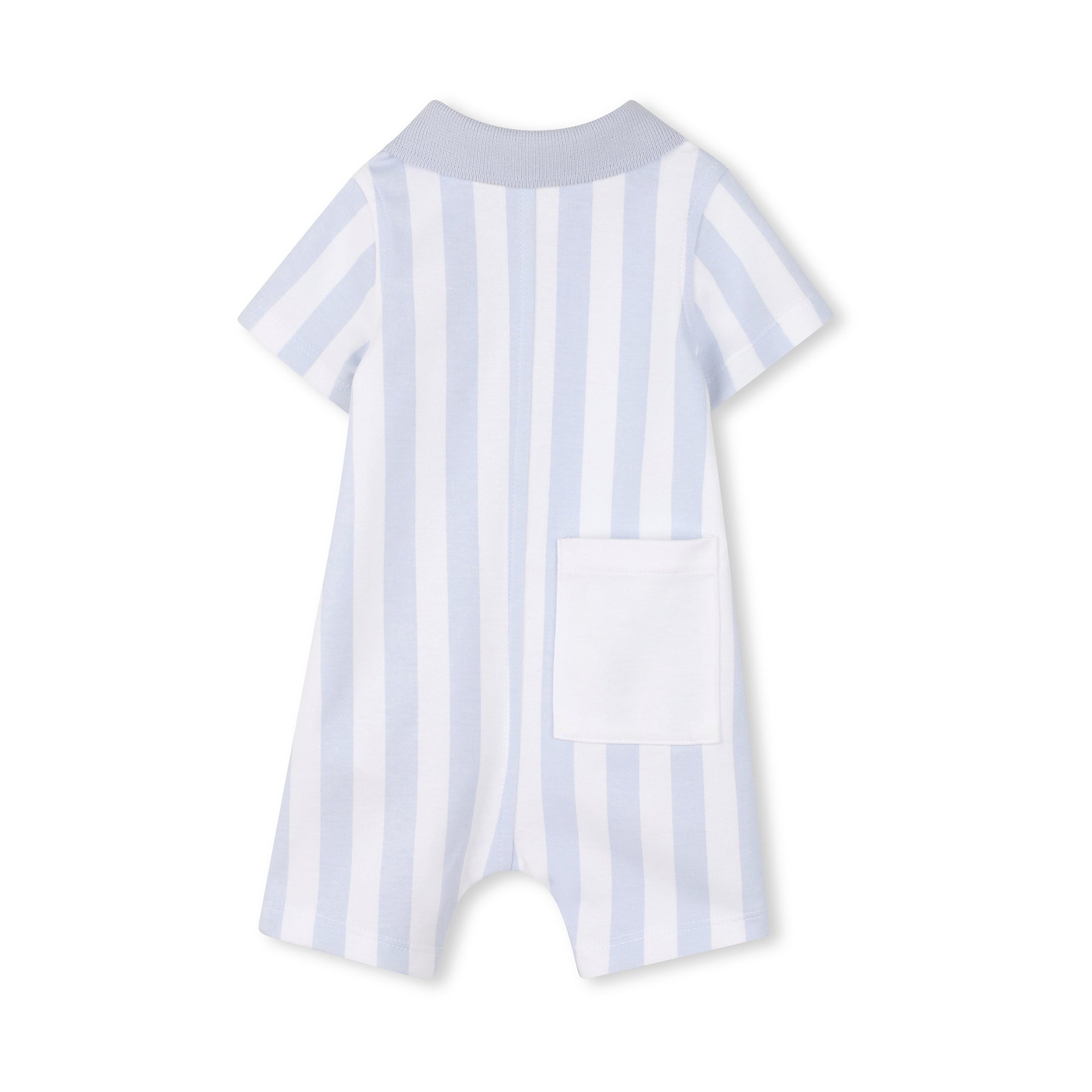 Boss-Organic Cotton Interlock Playsuit Pale Blue