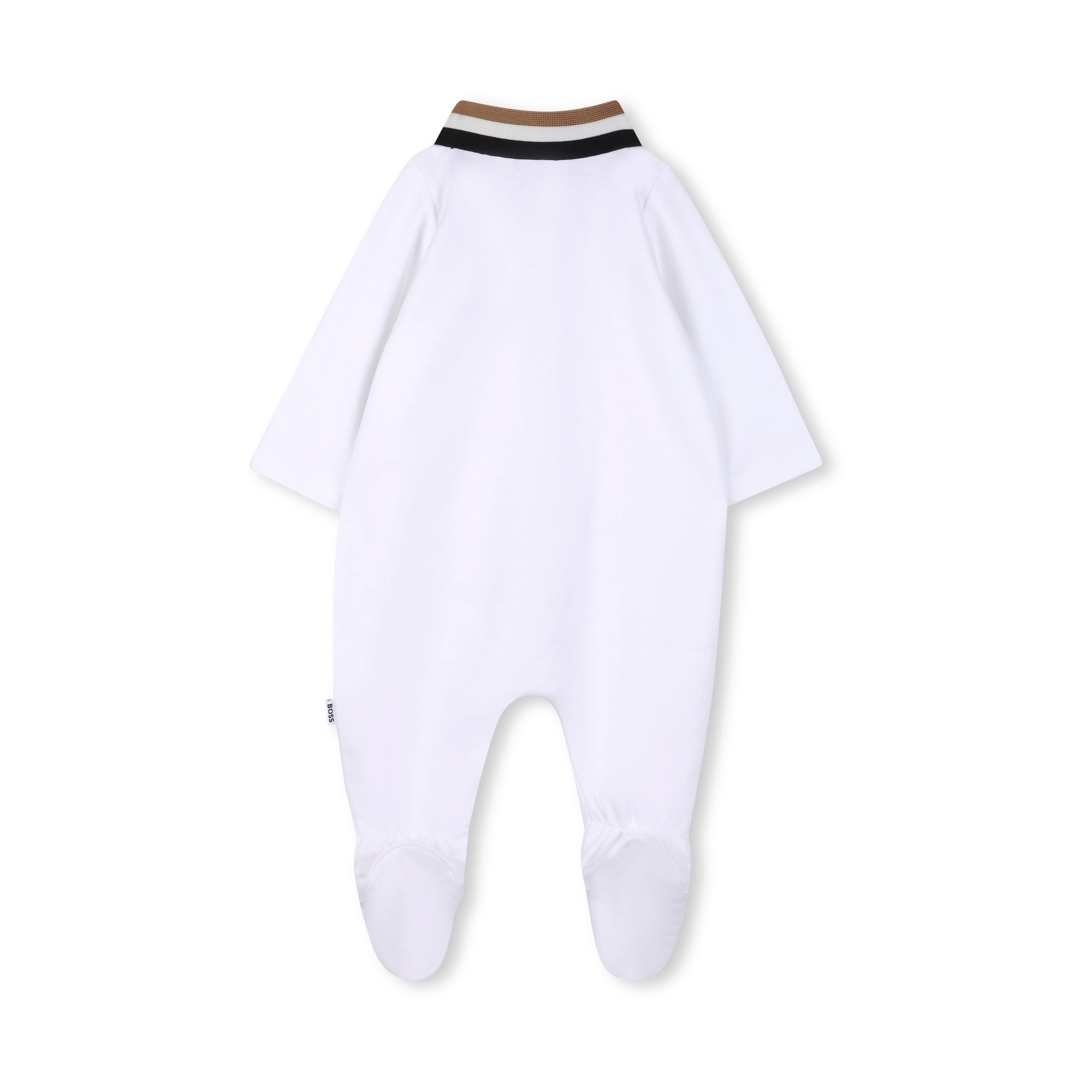 Boss-Footie Body Suit And Hat In Gift Box White