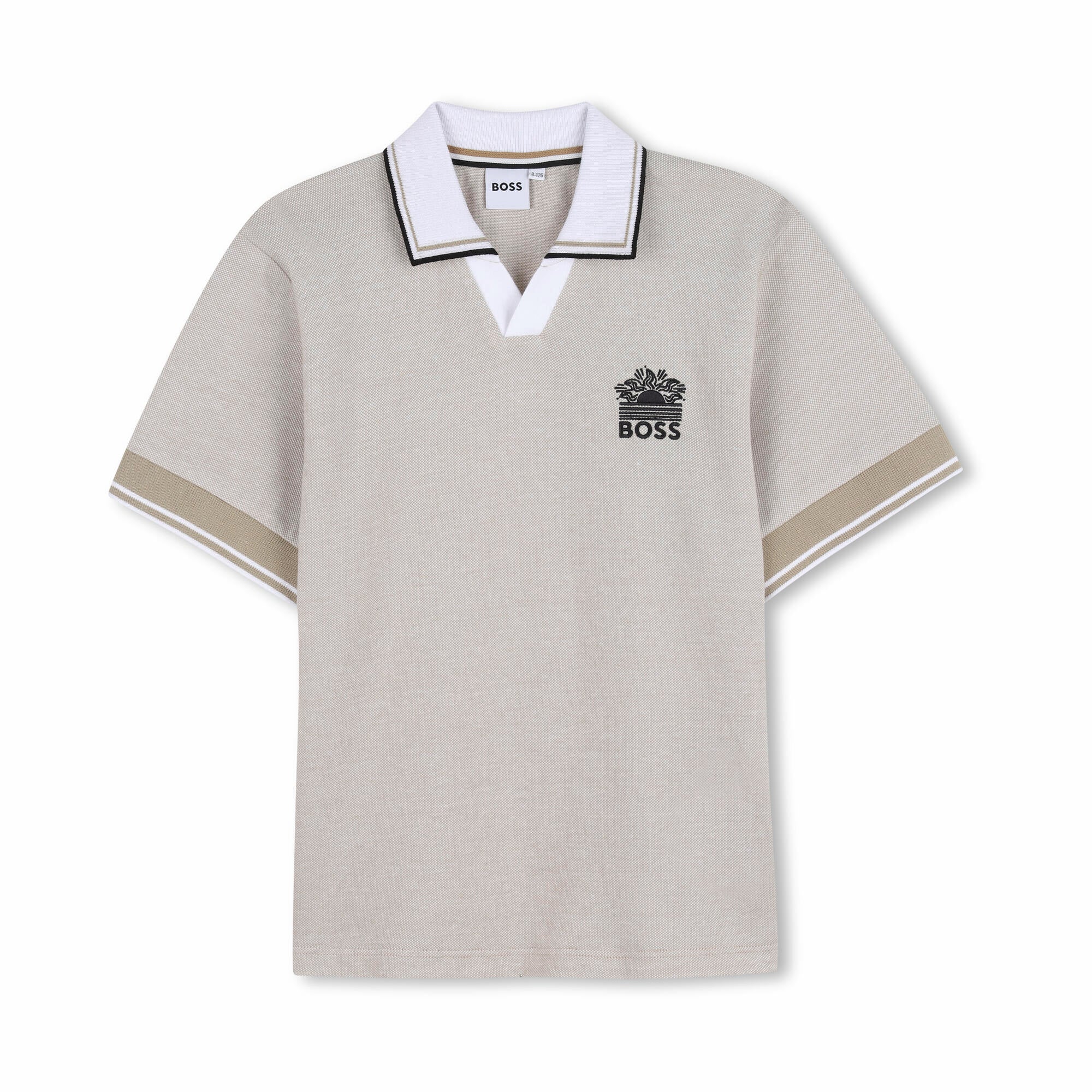 Boss-Short-Sleeved Polo Shirt In Cotton Piqu Stone