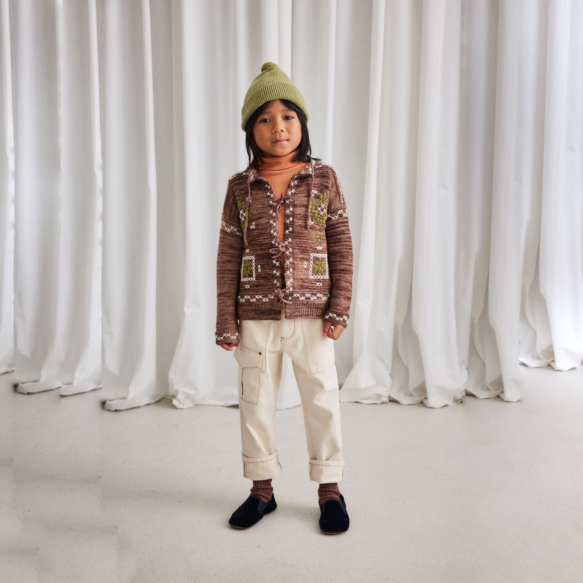 Misha & Puff-Cross Stitch Bjorn Cardigan Affogato