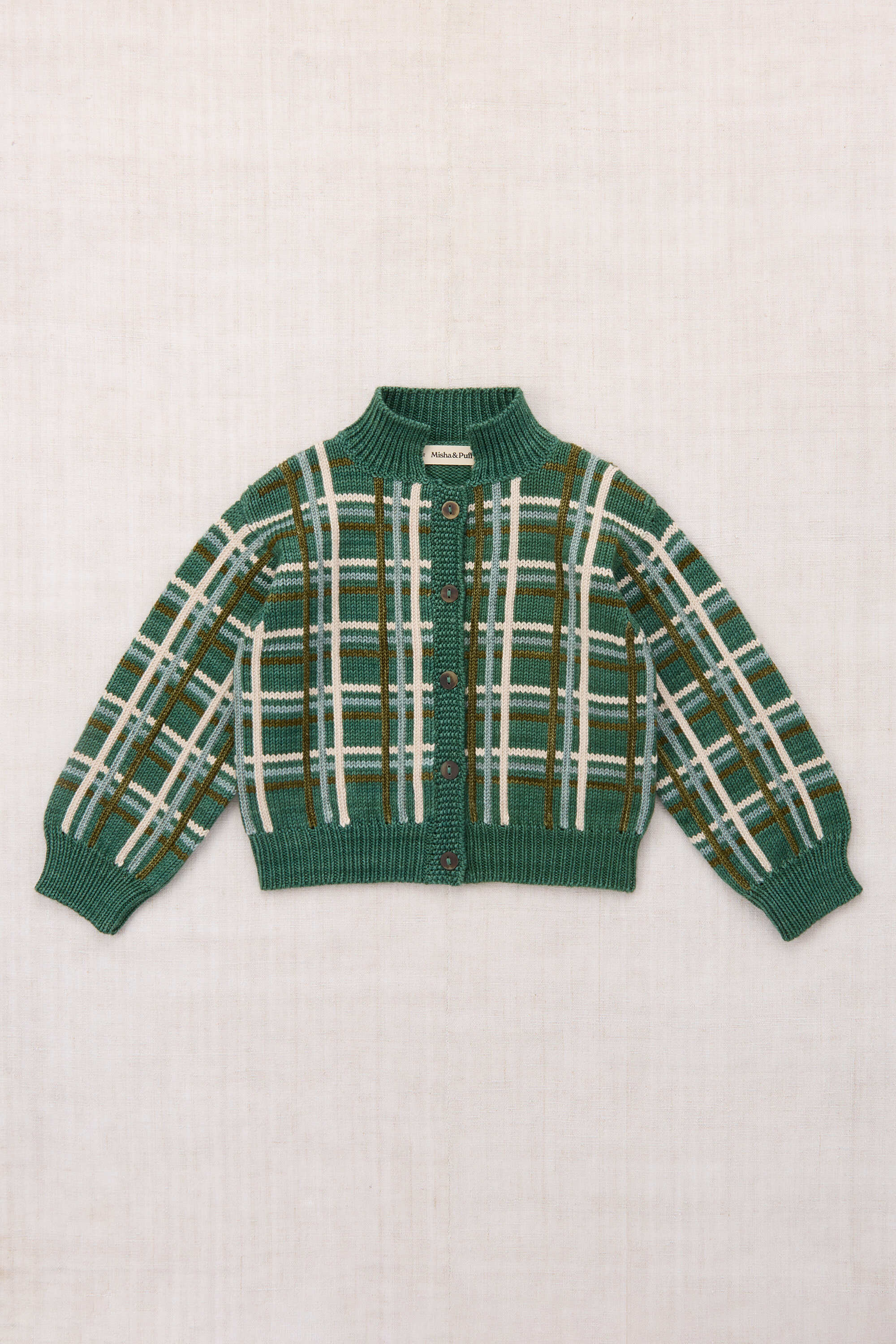 Misha & Puff-Plaid Davis Cardigan Bough