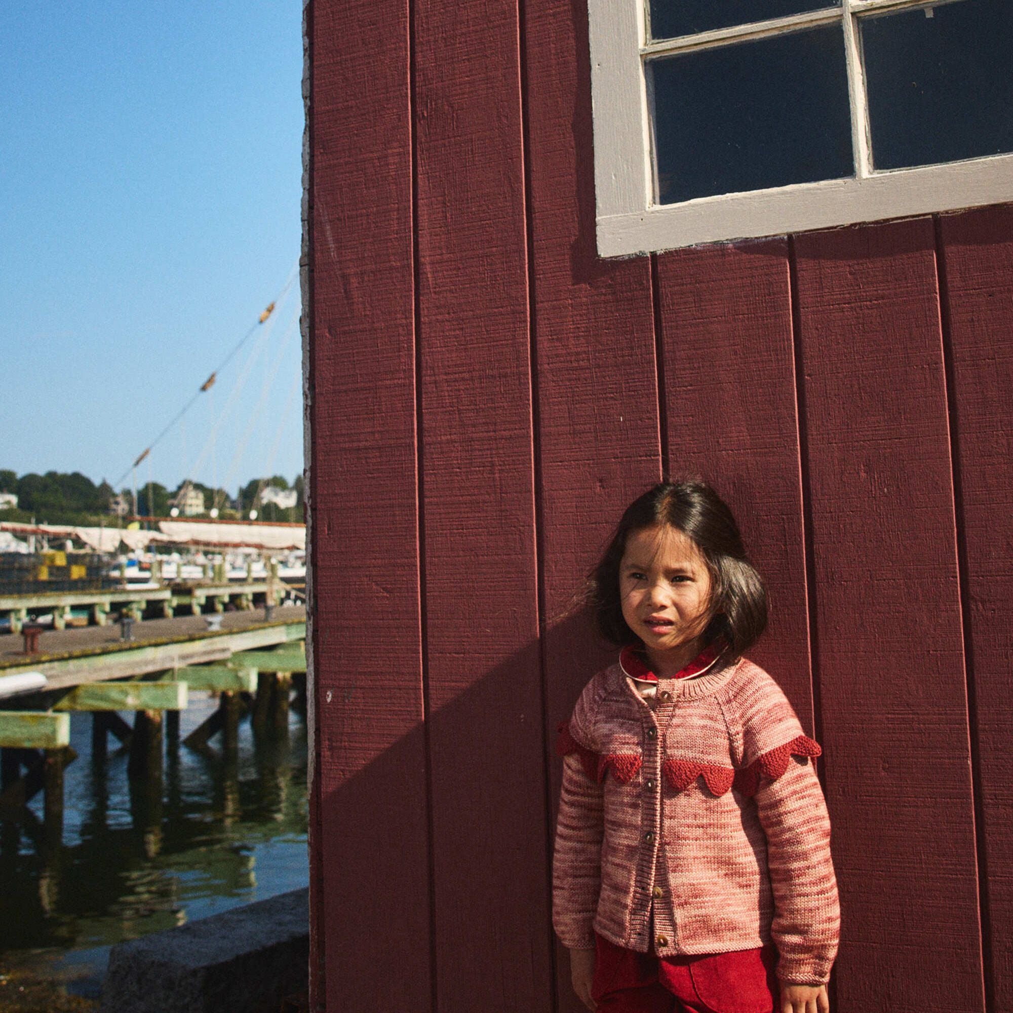 Misha & Puff-Scallop Yoke Cardigan Prairie Rose