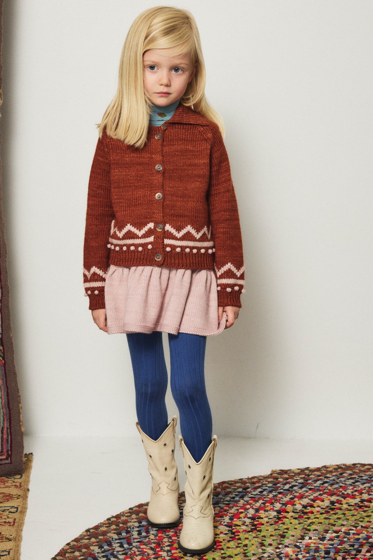Misha & Puff-Zig Zag Cardigan Cedar