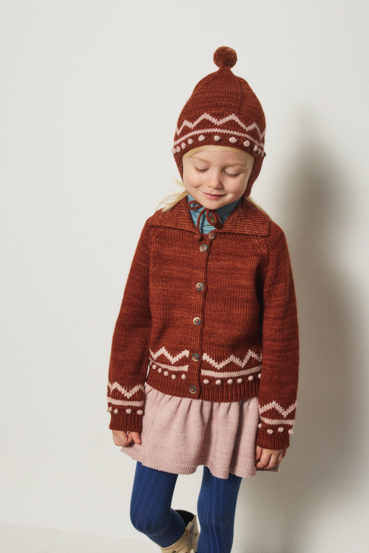 Misha & Puff-Zig Zag Cardigan Cedar