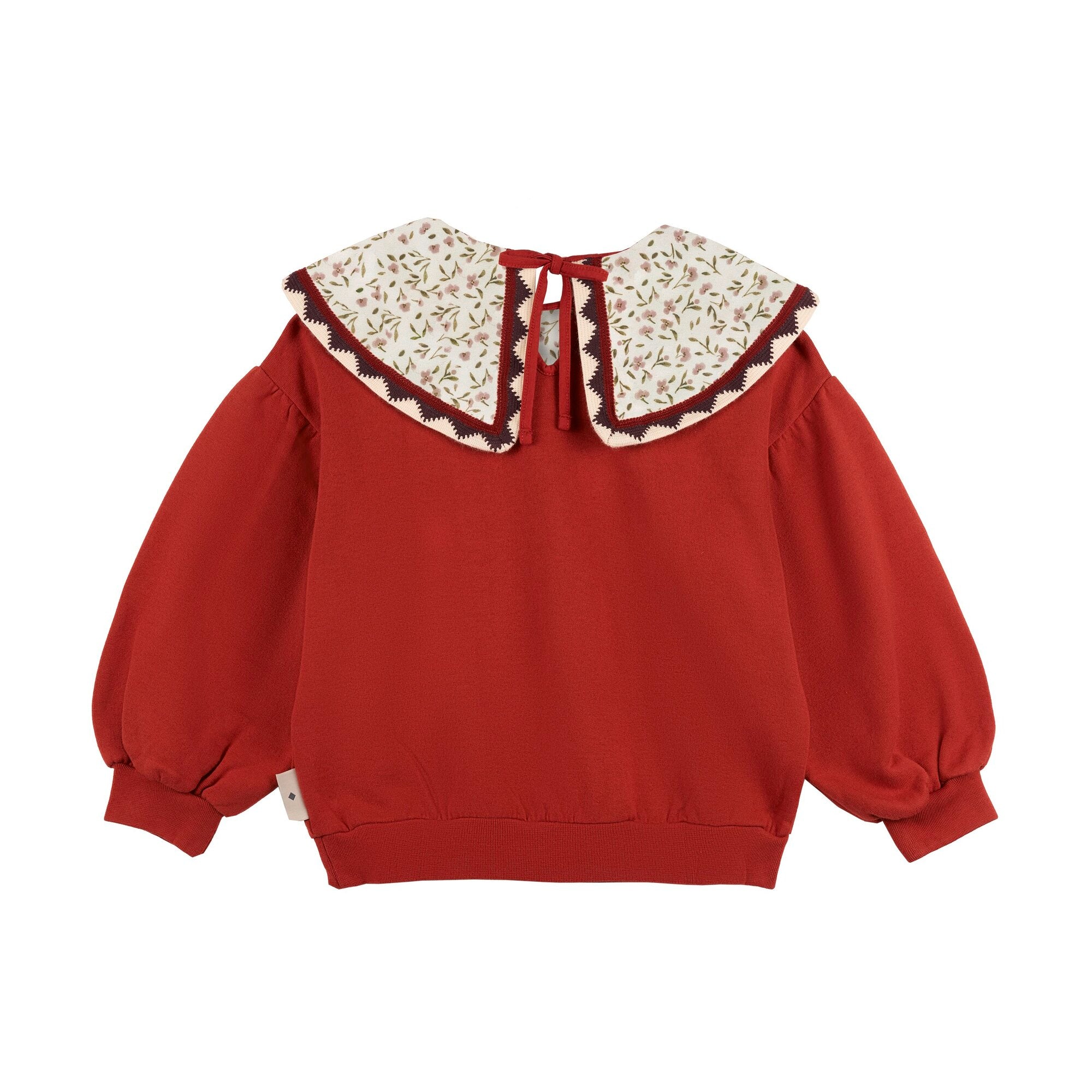 Morning Mess Therapy-Girls Adele Statement Collar Sweatshirt Deep Red