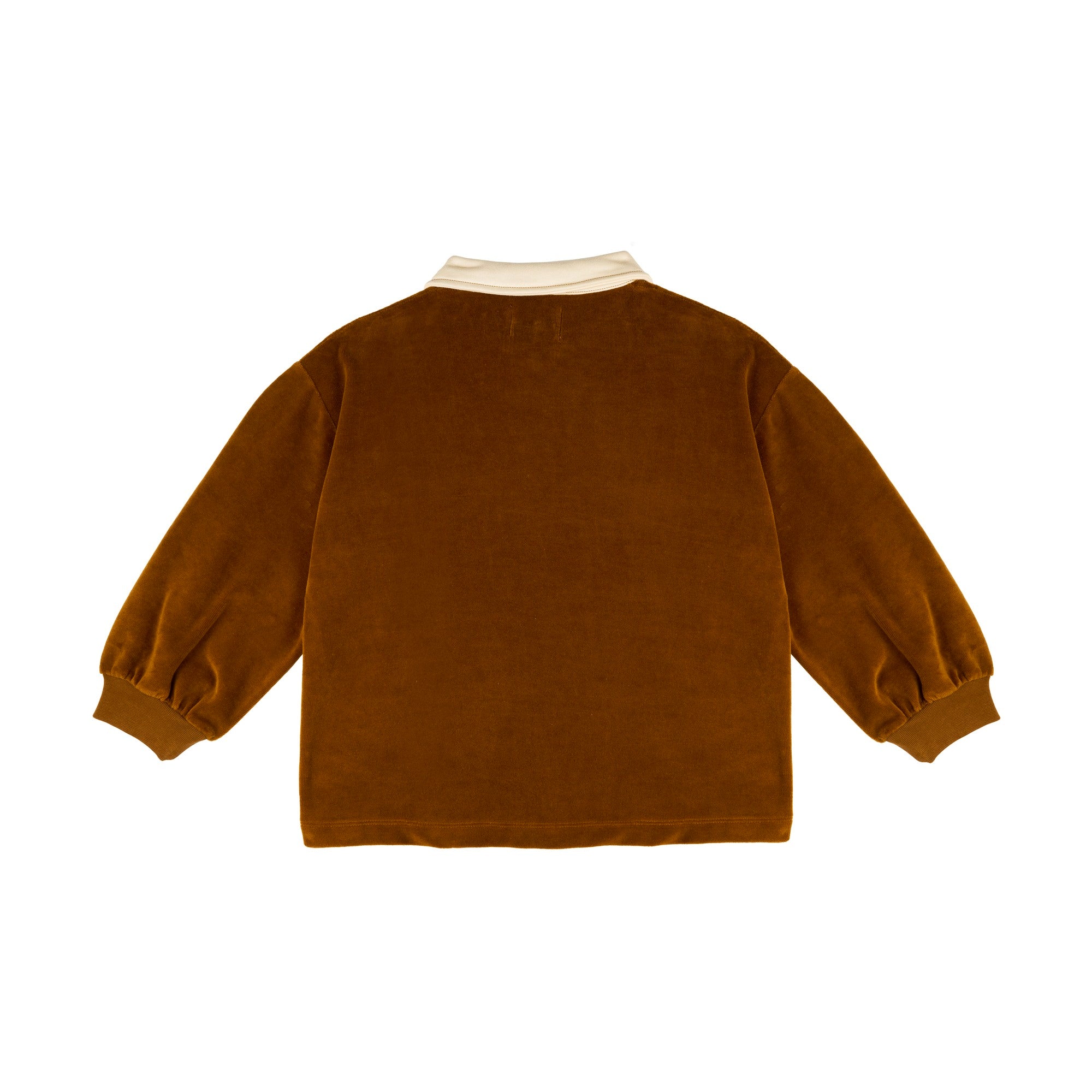 Morning Mess Therapy-Franz Polo Sweatshirt Straight Fit Caramel Velvet