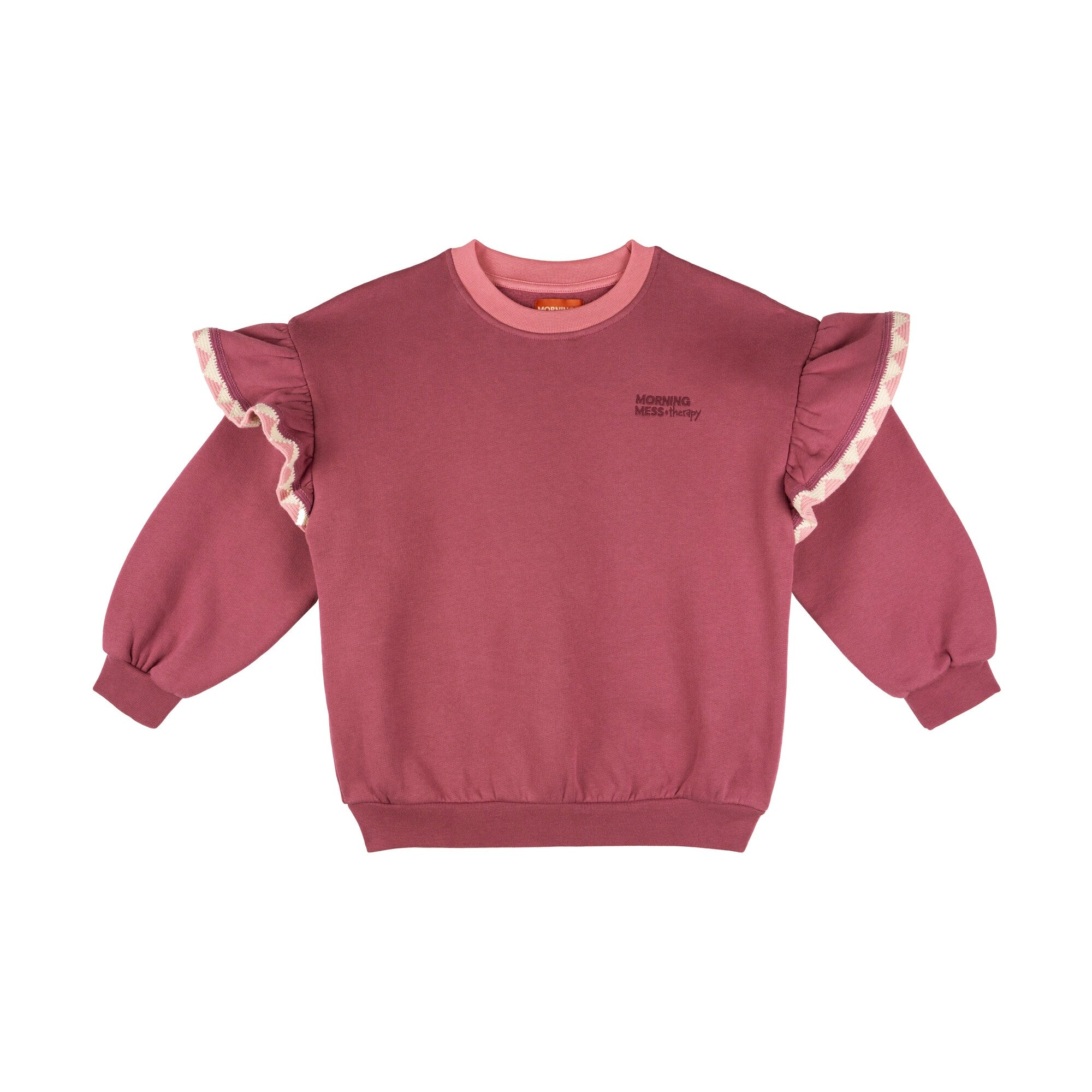 Morning Mess Therapy-Girls Poppy Sweatshirt Balloon Relaxed Fit Mauve